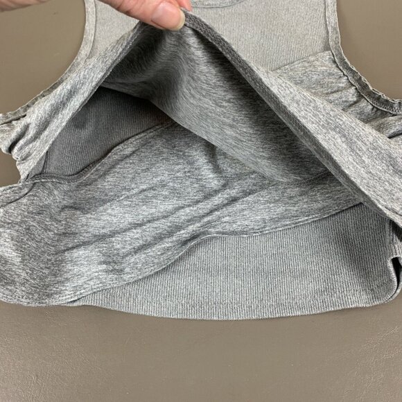 Free People Movement Womens M Cropped Tank Top Gray Cross Front Bralette Bra - Picture 6 of 16